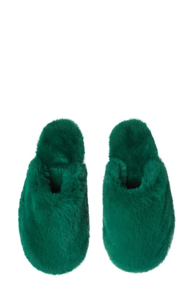 Shop Apparis Melody Faux Fur Slide Slipper In Verdant Green