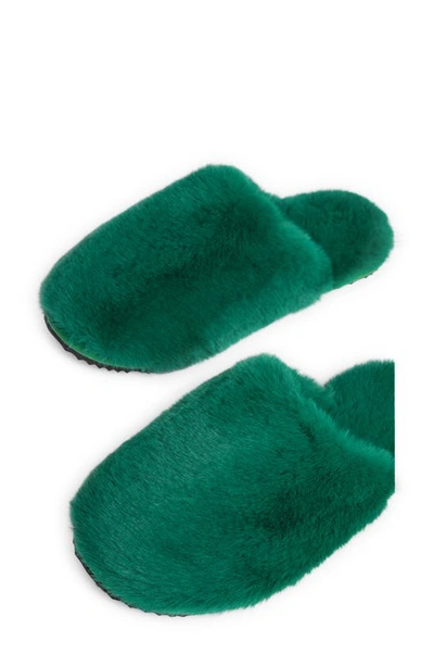 Shop Apparis Melody Faux Fur Slide Slipper In Verdant Green