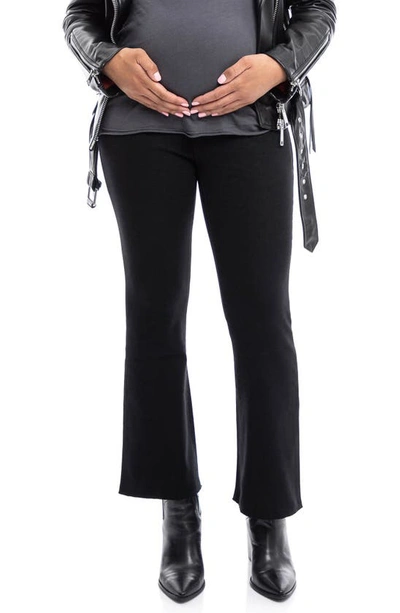 Shop 1822 Denim Redenim Over The Bump Raw Hem Demi Bootcut Maternity Jeans In Black