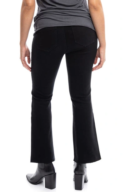1822 Denim Redenim Over The Bump Raw Hem Demi Bootcut Maternity Jeans In Black