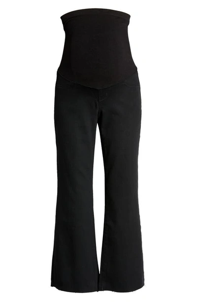 1822 Denim Redenim Over The Bump Raw Hem Demi Bootcut Maternity Jeans In Black