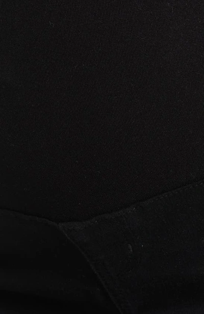 1822 Denim Redenim Over The Bump Raw Hem Demi Bootcut Maternity Jeans In Black