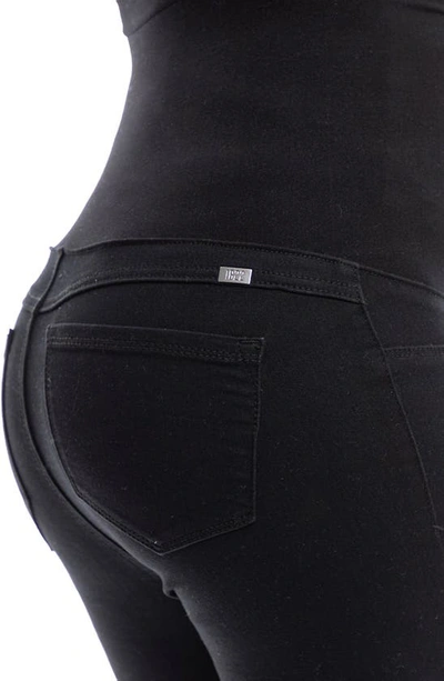 Shop 1822 Denim Redenim Over The Bump Raw Hem Demi Bootcut Maternity Jeans In Black