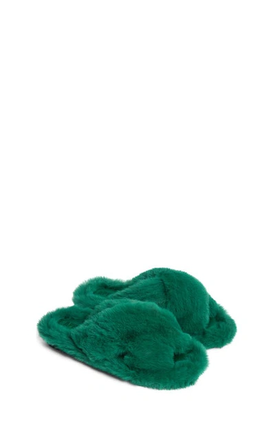 Shop Apparis Biba Faux Fur Scuff Slipper In Verdant Green