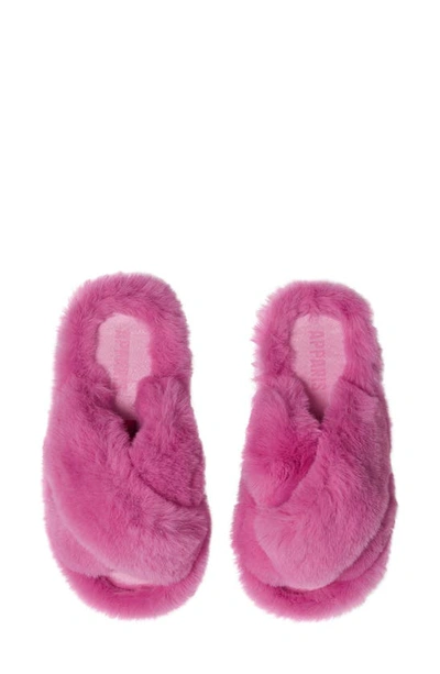 Shop Apparis Biba Faux Fur Scuff Slipper In Sugar Pink