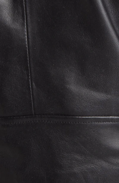 Shop Deadwood Joan Crop Leather Moto Jacket In Black