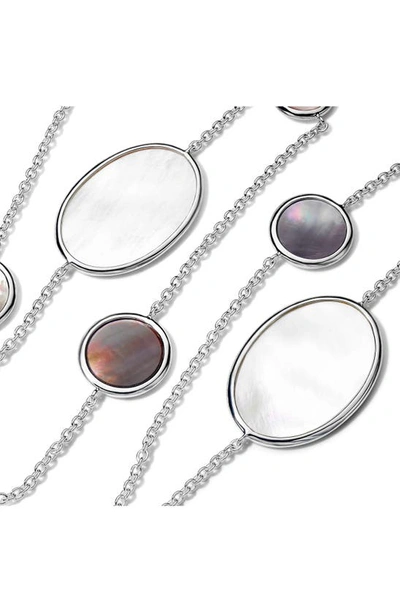 Shop Ippolita Polished Rock Candy Oval Station Necklace In Sterling Silver