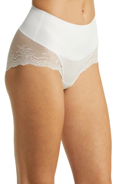 Shop Spanx Undie-tectable® Lace Hi-hipster Panties In Powder