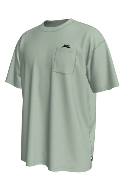 Shop Nike Sportswear Premium Essentials Pocket T-shirt In Seafoam/ Black