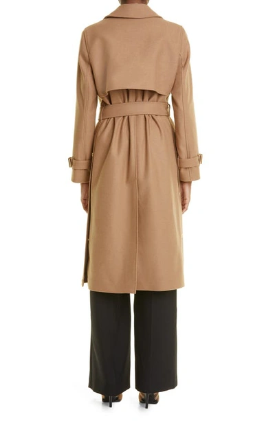 Newickwol Wool & Cashmere Trench Coat In Camel Melange