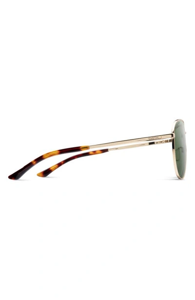 Shop Smith Layback 60mm Chromapop™ Polarized Aviator Sunglasses In Gold / Gray Green