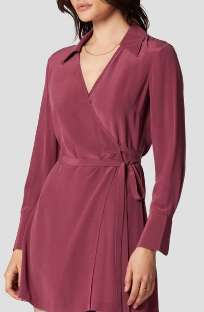 Shop Equipment Antheme Long Sleeve Silk Wrap Dress In Rhododendron