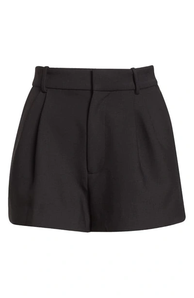 Shop Area Nameplate Pleated High Waist Shorts In Black