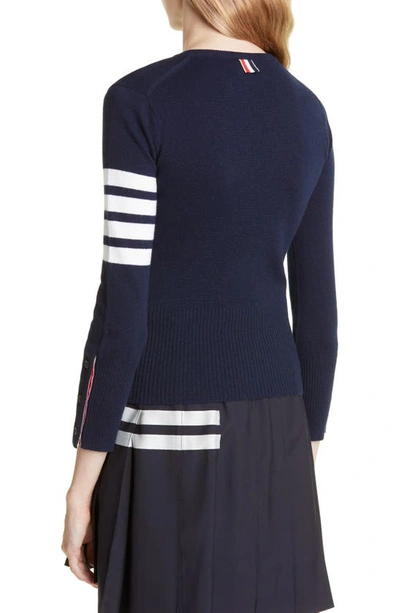 Shop Thom Browne 4-bar Cashmere Sweater In Navy