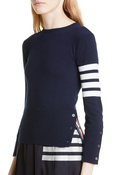 Shop Thom Browne 4-bar Cashmere Sweater In Navy