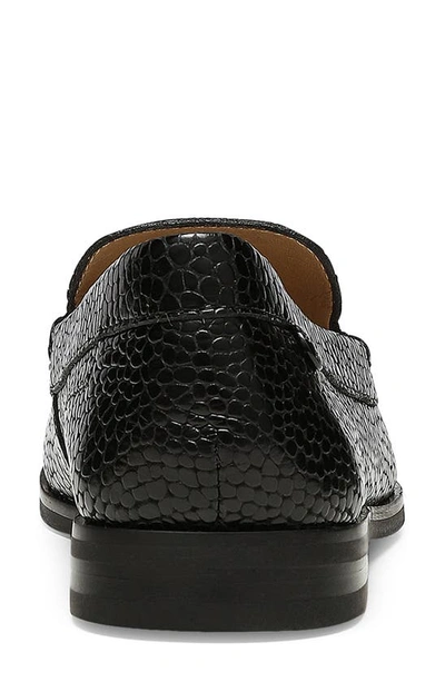Shop Nydj Tacie Reptile Embossed Leather Loafer In Black