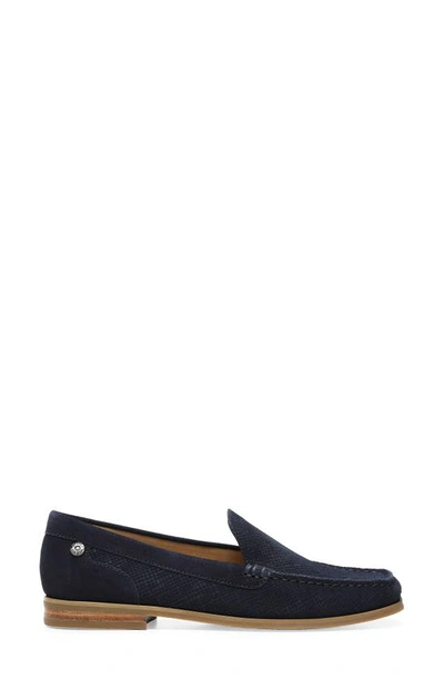 Shop Nydj Tacie Reptile Embossed Leather Loafer In Navy