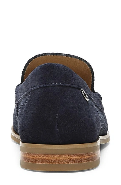 Shop Nydj Tacie Reptile Embossed Leather Loafer In Navy