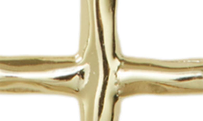 Shop Argento Vivo Sterling Silver Hammered Cross Pendant Necklace In Gold