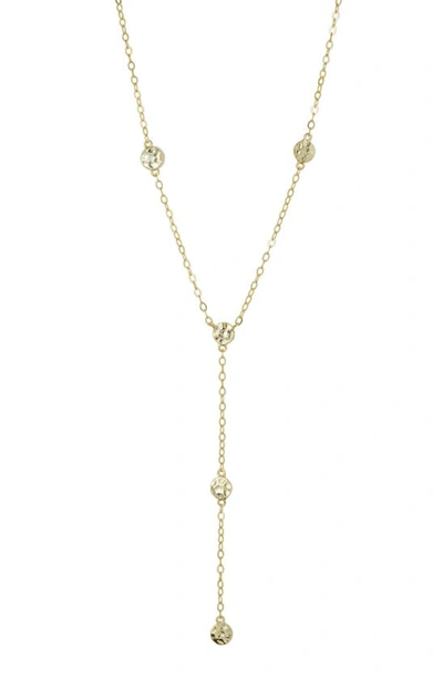 Shop Argento Vivo Sterling Silver Hammered Station Y-necklace In Gold