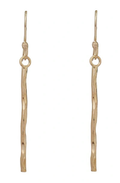 Shop Argento Vivo Sterling Silver Hammered Bar Drop Earrings In Gold