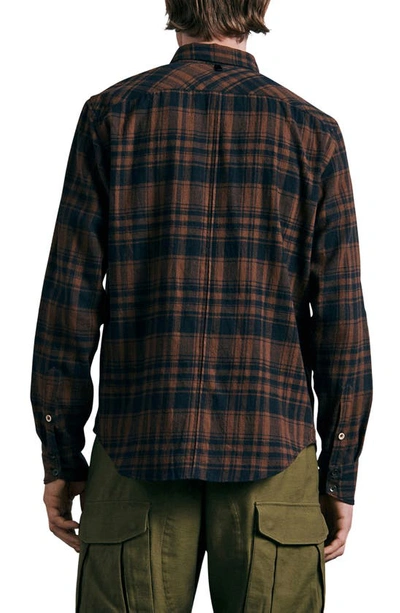 Shop Rag & Bone Fit 2 Tomlin Plaid Cotton Flannel Button-down Shirt In Greyplaid