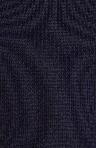 Shop Rag & Bone Military Mixed Media Crewneck Wool Sweater In Navy