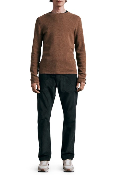 Shop Rag & Bone Collin Wool Crewneck Sweater In Camel