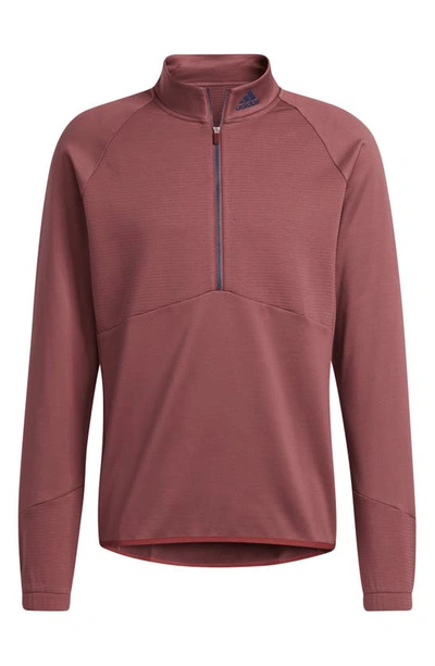 Shop Adidas Golf Cold.rdy Half-zip Pullover In Quiet Crimson