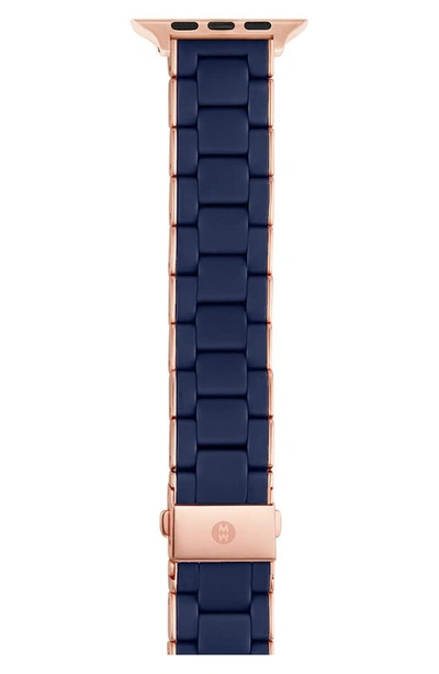 Shop Michele Silicone 20mm Apple Watch® Watchband In Navy