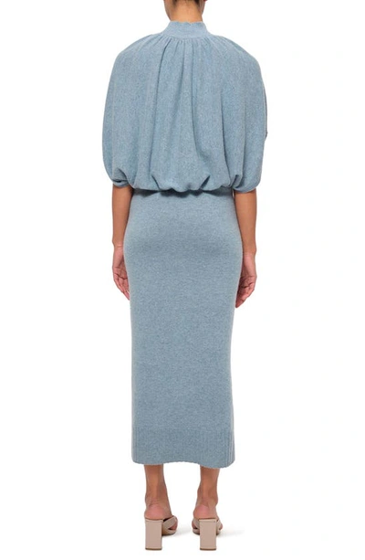 Simkhai Nancy Cape-effect Recycled Cashmere Midi Dress In Puddle