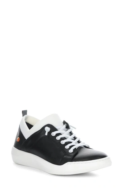 Shop Softinos By Fly London Bonn Sneaker In Black White Smooth Leather