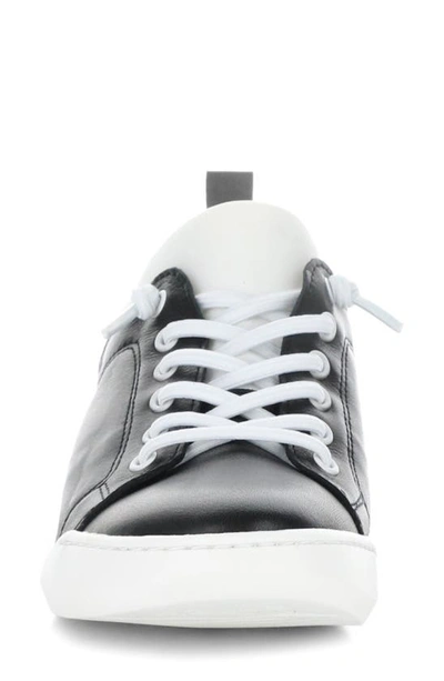 Shop Softinos By Fly London Bonn Sneaker In Black White Smooth Leather