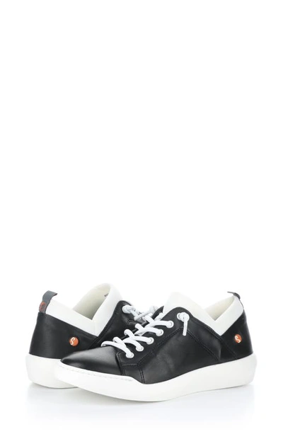 Shop Softinos By Fly London Bonn Sneaker In Black White Smooth Leather