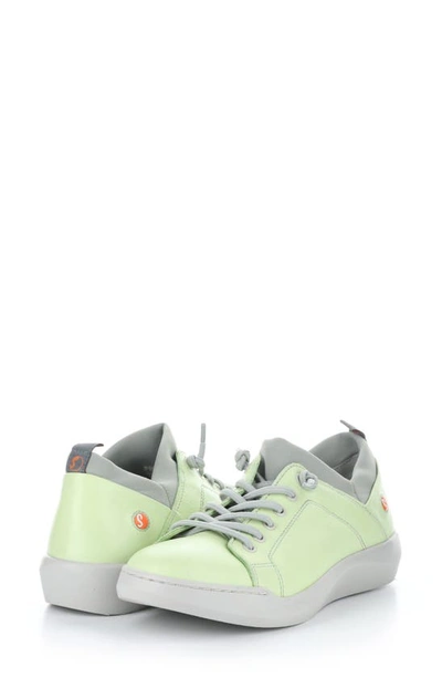 Shop Softinos By Fly London Bonn Sneaker In Light Green Smooth Leather