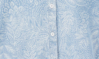 Shop Foxcroft Zoey Fallen Foliage Button-up Shirt In Bluewash