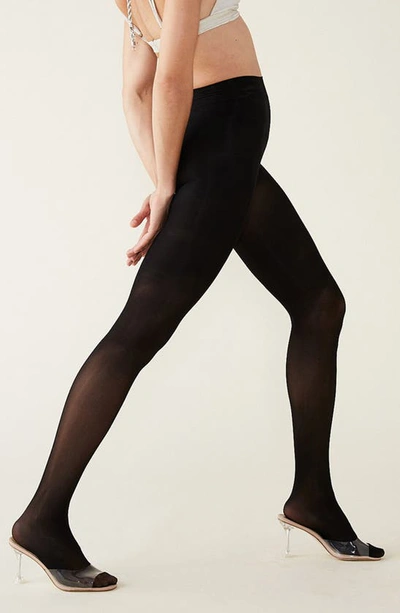 Shop Stems Fleece Lined Thermal Tights In Black