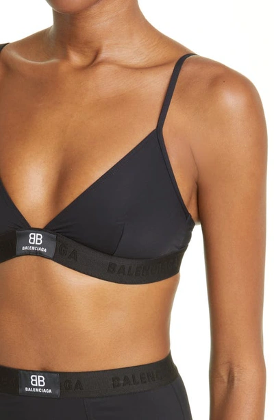 Shop Balenciaga Sporty Logo Two-piece Swimsuit In Black