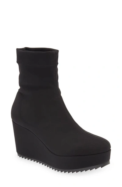 Pedro Garcia Urbana Stretch Wedge Booties In Black 2-way Stretch