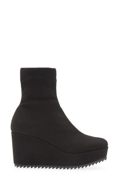 Pedro Garcia Urbana Stretch Wedge Booties In Black 2-way Stretch
