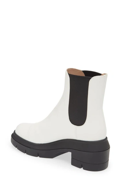 Stuart Weitzman Block-heel Leather Chelsea Boots In Cream