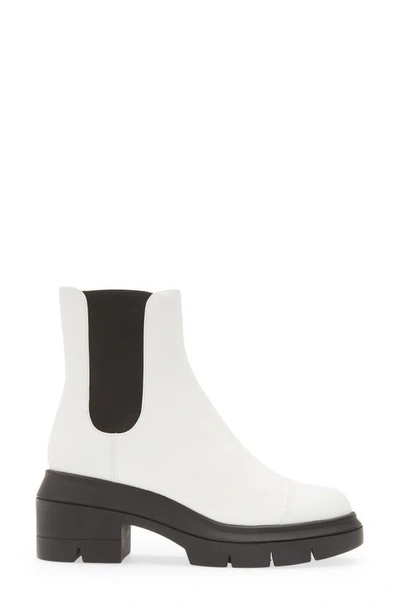 Stuart Weitzman Block-heel Leather Chelsea Boots In Cream