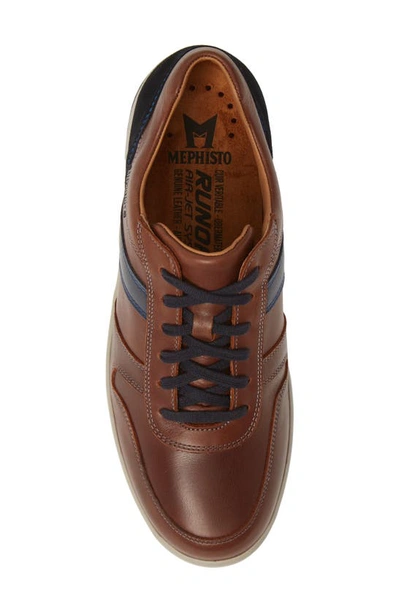 Shop Mephisto Vito Sneaker In Chestnut/ Navy Leather