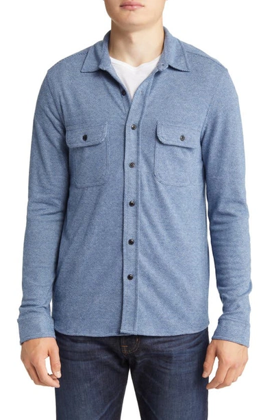 Shop Faherty Legend Button-up Shirt In Glacier Blue Twill