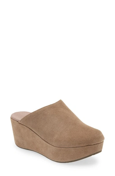 Shop Chocolat Blu Yoma Platform Clog In Taupe Suede