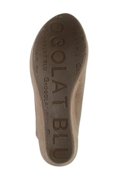 Chocolat Blu Yoma Platform Clog In Taupe Suede