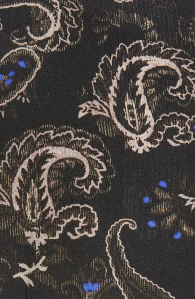 Shop Isabel Marant Tosca Paisley Print Cutout Long Sleeve Silk Minidress In Black