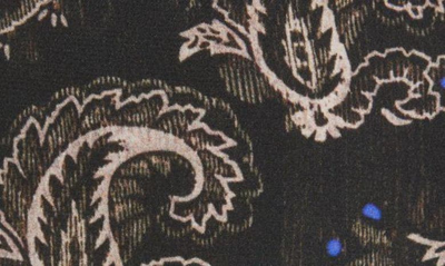 Shop Isabel Marant Tosca Paisley Print Cutout Long Sleeve Silk Minidress In Black