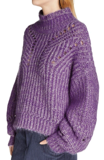 Shop Isabel Marant Jarren Oversize Mohair Blend Sweater In Ultra Violet