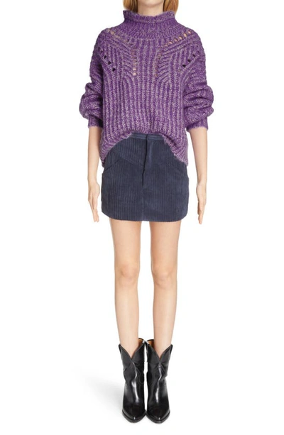 Shop Isabel Marant Jarren Oversize Mohair Blend Sweater In Ultra Violet